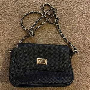 H&M Straw Crossbody Bag in Black